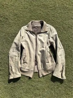 shama 牛革 ダブルジップ ジャケット ヒョウ柄