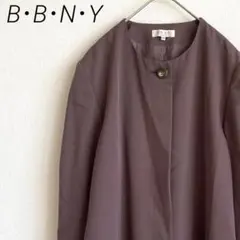 B・B・N・Y ノーカラージャケット サイドスリット 毛100％ ゆったり