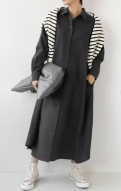 ジャーナルスタンダードレリューム ウォッシャブル Aライン シャツワンピース