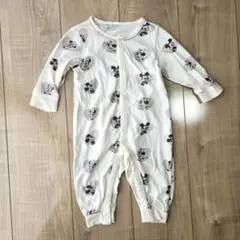 H&M ミッキー ミニー 長袖カバーオール 70 ホワイト ハート