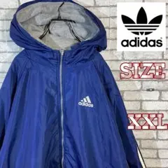 アディダス　ナイロンジャケット　90s リバーシブル　オーバーサイズ　古着