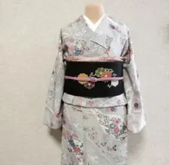 単衣 訪問着 花柄刺繍 水色 トール 幅広 - メルカリ