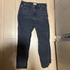 ダークグレー スキニーデニム ハイウエスト