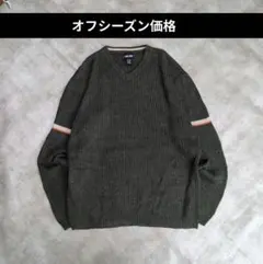 90sVintage 混麻 オーバーサイズ Vネックニット古着アメカジストリートのサムネイル