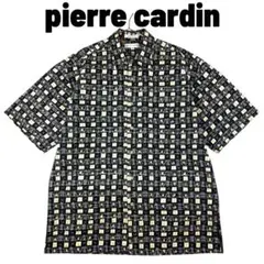 Pierre cardin 総柄シャツ 半袖 幾何学模様 ブラック コットンのサムネイル