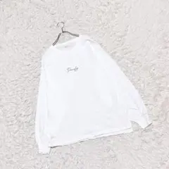 【GLOBAL WORK】　長袖Tシャツ　（Ｌ）　ロンT 薄手　ロゴプリント　白