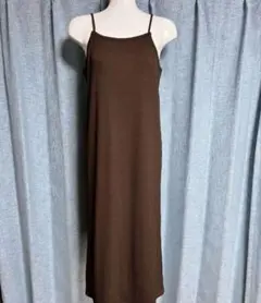 GU リブキャミソールワンピース ダークブラウン