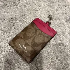 COACH パスケース ブラウン ピンク