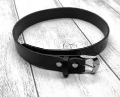 本革 レザー ステンレス チョーカー ネックレス ピンバックル 15mm