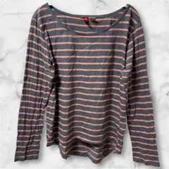 ⭐️1点もの⭐️H&M 【M】 長袖 ストライプ Tシャツ レディース コットン
