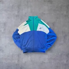90s ナイキ トラックジャケット M マルチカラー 銀タグ レトロ 刺繍ロゴ