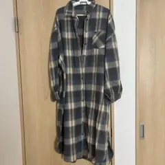 ＊しまむら×Helm Lサイズ　チェックシャツワンピース＊