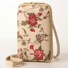LAURA ASHLEY[ローラ アシュレイ] 財布機能付きスマホポーチ★新品