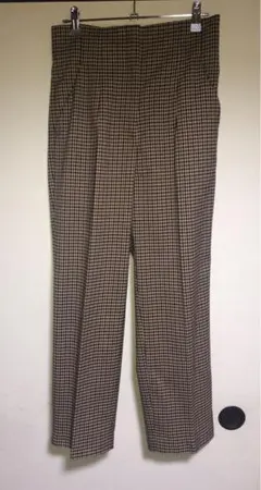 ZARA ハイウエストパンツ チェック柄
