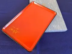 共箱付】伝統工芸 高岡漆器 中村漆器店 青貝塗 螺鈿 長手盆 お盆