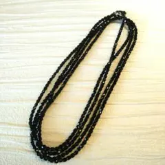 ブラックスピネル風 ロングネックレス
