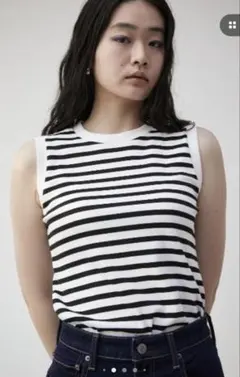 AZUL BY MOUSSY ボーダー ノースリーブ トップスのサムネイル