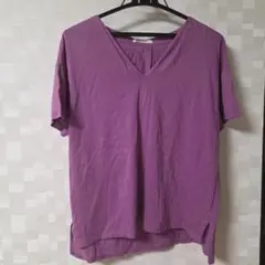natural couture Vネックカットソーパープルのサムネイル