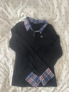 SHEIN リブ編み黒長袖ニット M