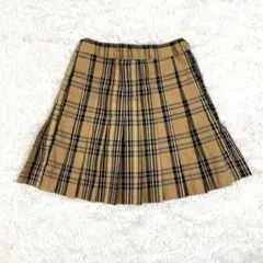 WEGO STANDARD プリーツミニスカート S チェック柄 ブラウン系