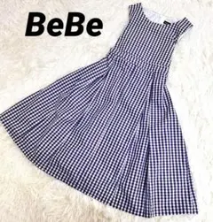美品BeBe フォーマルワンピース 130 ギンガムチェック 春夏 女の子