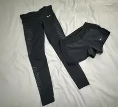 NIKE DRI-FIT ブラック レギンス ショートパンツ セット