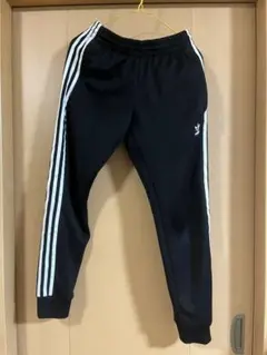adidas ブラック トレーニングパンツ サイドストライプ - メルカリ