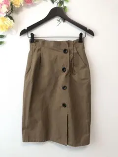 AGバイアクアガール　Sサイズ　タイトスカート　ひざ丈　腰紐付　ブラウン