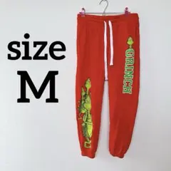 グリンチ 【M】プリント スウェットパンツ 赤 レッド スウェット