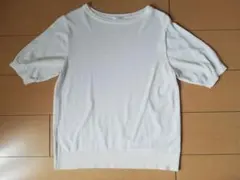 CINEMA CLUB 半袖ニットトップス ホワイト