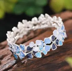 青系花びらデザインブレスレット