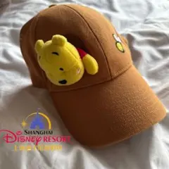 正規品 上海ディズニーリゾート プーさん キャップ 帽子 茶色 ディズニー