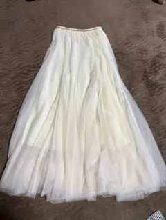 チュールスカート ロングスカート ウエストゴム　Q♡