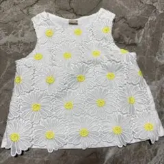 petit main デイジー刺繍 ノースリーブ トップス 100cm