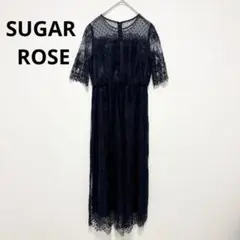 SUGAR ROSE レース ワンピース ドレス ネイビーのサムネイル