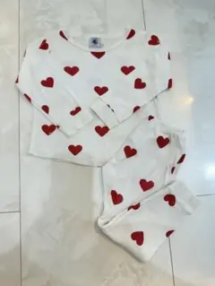PETIT BATEAU ハート柄 ベビーパジャマ 2ans