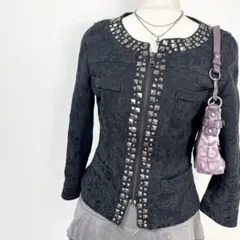 y2k❤️ 00s 当時物 スタッズ 4ポケット ノーカラージャケット