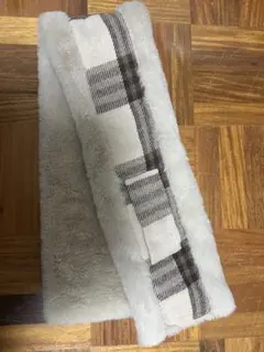ファー チェック柄 マフラー ホワイト