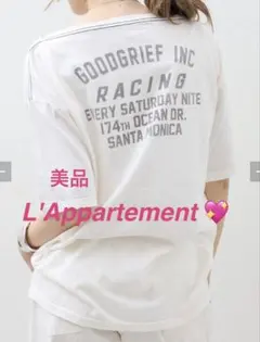 L'Appartement 黒【GOOD GRIEF】新品Relaxed Tee GOOD GRIEF!/グッド グリーフ】 PRINTED FOOTBALL TEE（Tシャツ