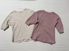 UNIQLO キッズ 140cm ワッフルT カットソー２枚セット