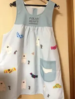 学研 しろくまのパンツ エプロン ライトブルー 【MーL】のサムネイル