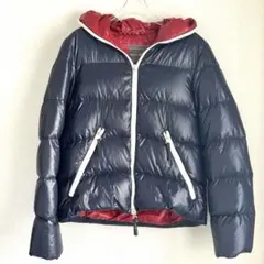 美品　ドゥベェティカ　ネイビー ダウンジャケット フード付　48 L メンズ