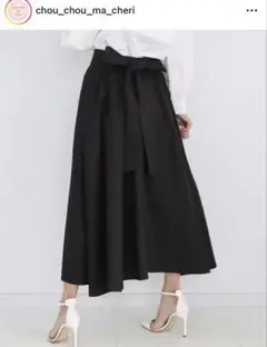 シュシュマシュリ　back ribbon flare skirt
