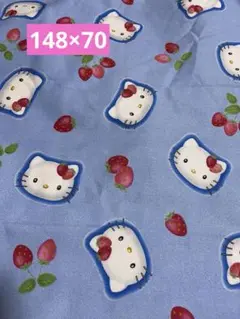 SANRIO☆HELLO KITTY☆生地　いちご　ブルー　レトロ　ハローキティ