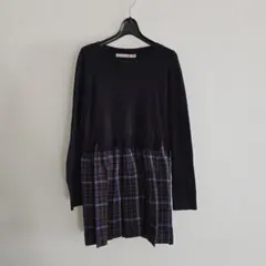 Bonpoint ボンポワン 10Y ドッキングワンピース 紺 茶