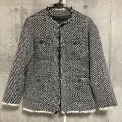 しまむら FOVL ノーカラー ツイードジャケット アウター