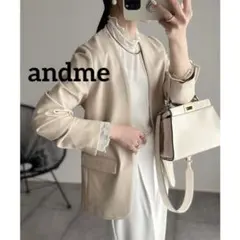 965 andme ポンチ素材 ノーカラー ジャケットのサムネイル