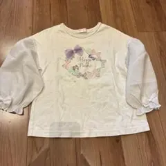 メゾピアノ リボンプリント 長袖カットソー