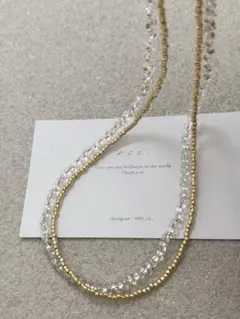 1067 2連ネックレス　ファルファーレ　グラスビーズ　オケージョン