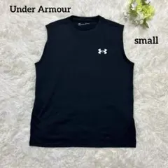 Under Armourメンズ　トレーニングTシャツ ノースリーブ　ブラックSM